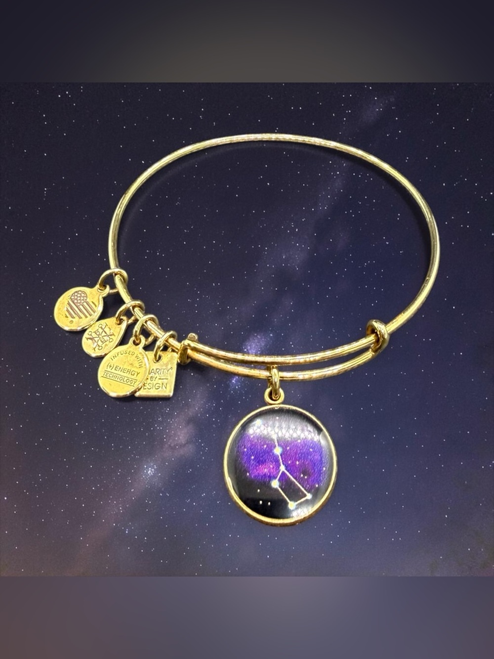 🏷️‼️5/$25🏷️‼️💜ALEX & ANI💜Big Dipper Charm Bangle in Shiny Gold/EUC